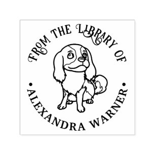 Cavalier King Charles Spaniel Dog #2 Library Book Self-inking Stamp