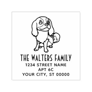 Cavalier King Charles Spaniel Dog #2 Name Address Self-inking Stamp