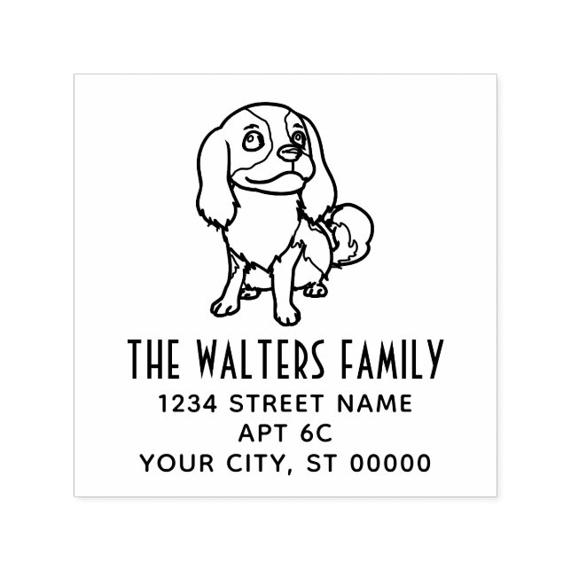Cavalier King Charles Spaniel Dog #2 Name Address Self-inking Stamp (Design)