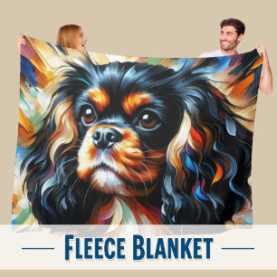 Cavalier King Charles Spaniel Dog Acrylic Print Fleece Blanket