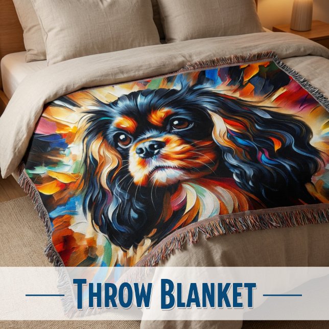 Cavalier King Charles Spaniel Dog Acrylic Print Throw Blanket (The perfect soft and warm gift for the ultimate Cavalier King Charles Spaniel Mom.)