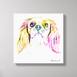Cavalier King Charles Spaniel Dog Art Painting Canvas Print