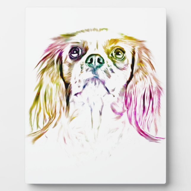 Cavalier King Charles Spaniel Dog Art Painting Plaque (Front)