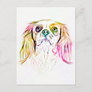 Cavalier King Charles Spaniel Dog Art Painting Postcard