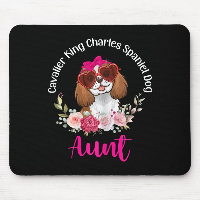 Cavalier King Charles Spaniel Dog Aunt Floral Vale Mouse Mat (Front)