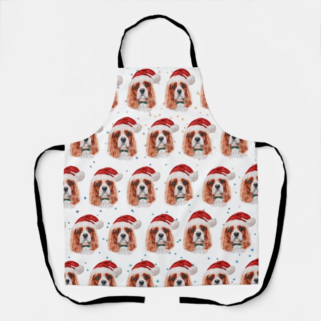 Cavalier King Charles Spaniel Dog Breed Christmas Apron (Front)