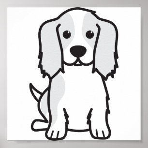 Cavalier King Charles Spaniel Dog Cartoon Poster