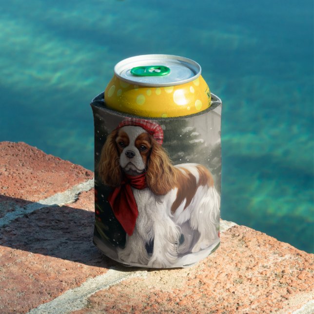 Cavalier King Charles Spaniel Dog Christmas Can Cooler (In Situ Pool)