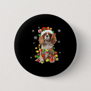 Cavalier King Charles Spaniel Dog Christmas Lights 6 Cm Round Badge