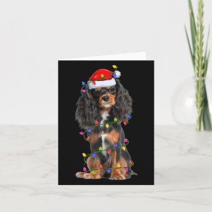 Cavalier King Charles Spaniel Dog Christmas Lights Card