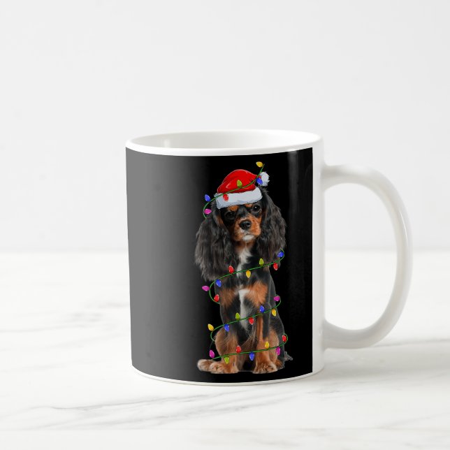 Cavalier King Charles Spaniel Dog Christmas Lights Coffee Mug (Right)