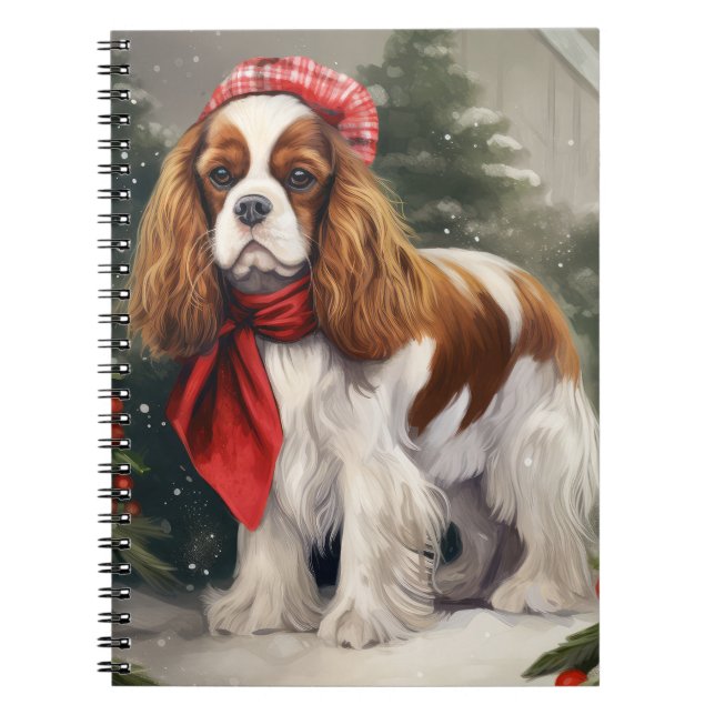 Cavalier King Charles Spaniel Dog Christmas Notebook (Front)
