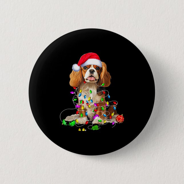 Cavalier King Charles Spaniel Dog Christmas Orname 6 Cm Round Badge (Front)