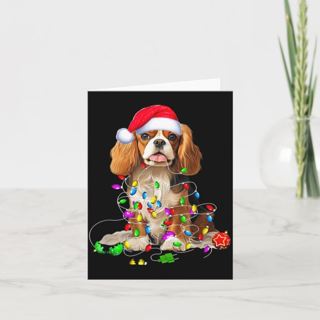 Cavalier King Charles Spaniel Dog Christmas Orname Card (Front)