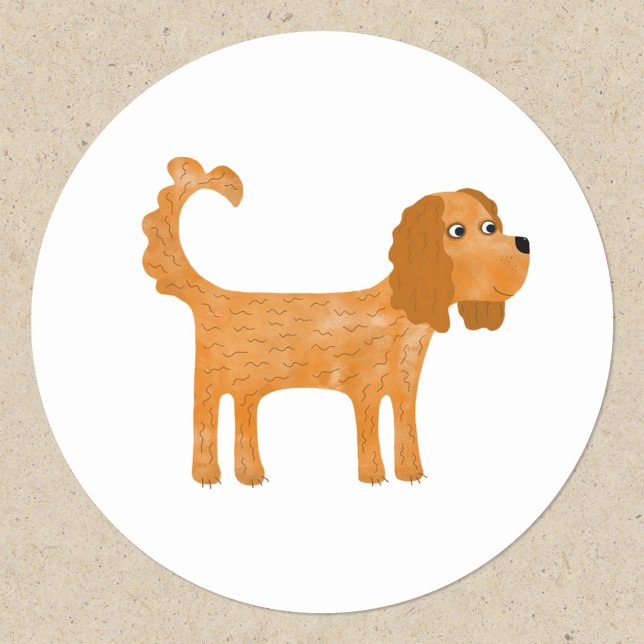 Cavalier King Charles Spaniel Dog Classic Round Sticker (Cavalier King Charles Spaniel dog stickers)
