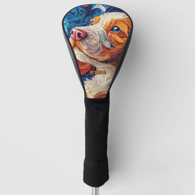 Cavalier King Charles Spaniel Dog Golf Head Cover (Front)