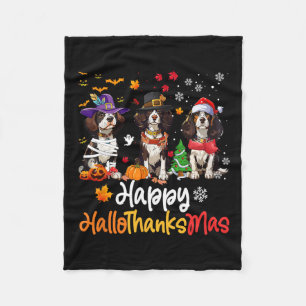 Cavalier King Charles Spaniel Dog Halloween Christ Fleece Blanket