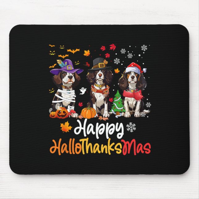 Cavalier King Charles Spaniel Dog Halloween Christ Mouse Mat (Front)