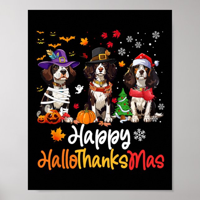 Cavalier King Charles Spaniel Dog Halloween Christ Poster (Front)