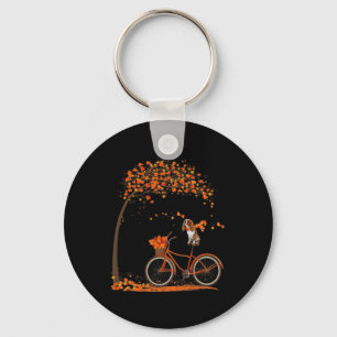 Cavalier King Charles Spaniel Dog In Fall Dog Ridi Key Ring