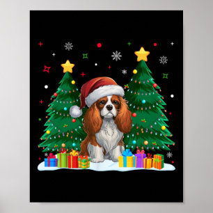 Cavalier King Charles Spaniel Dog Lovers Santa Xma Poster