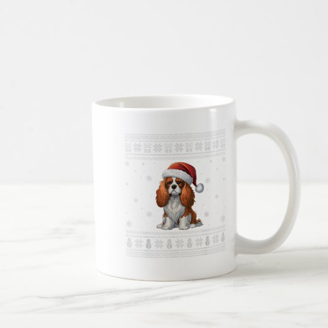 Cavalier King Charles Spaniel Dog Lovers Ugly Xmas Coffee Mug (Right)
