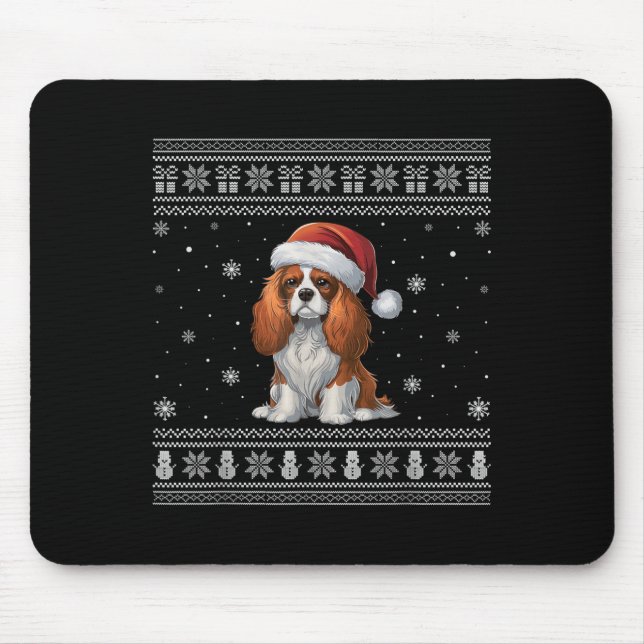 Cavalier King Charles Spaniel Dog Lovers Ugly Xmas Mouse Mat (Front)