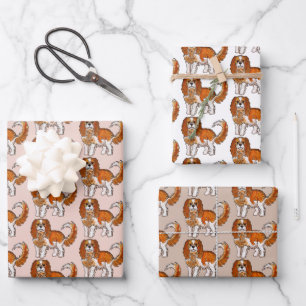 Cavalier King Charles Spaniel Dog Lovers Wrapping Paper Sheet