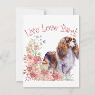 Cavalier King Charles Spaniel Dog Mum Floral Card