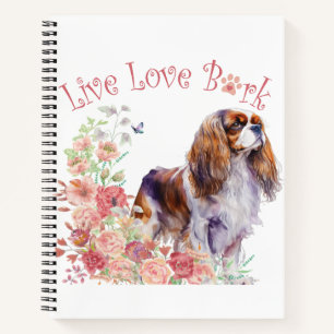 Cavalier King Charles Spaniel Dog Mum Floral Notebook