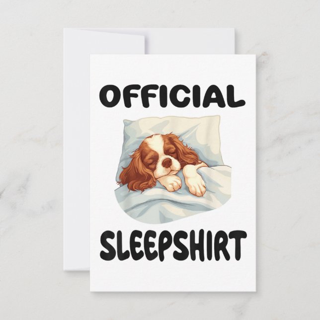 Cavalier King Charles Spaniel Dog Official Sleepsh Thank You Card (Front)