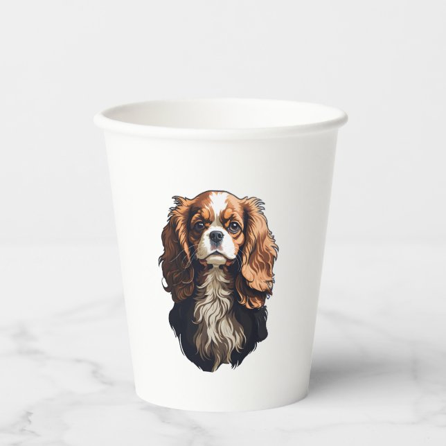 Cavalier King Charles spaniel dog Paper Cups (Front)