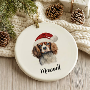 Cavalier King Charles Spaniel Dog Personalised Ceramic Tree Decoration