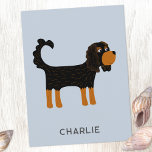 Cavalier King Charles Spaniel Dog Personalised Postcard<br><div class="desc">Cute Black and Tan Cavalier King Charles Spaniel dog design to make animal lovers smile.  Original art by Nic Squirrell. Change the text to customise.</div>