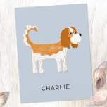 Cavalier King Charles Spaniel Dog Personalised Postcard<br><div class="desc">Cute Blenheim Cavalier King Charles Spaniel dog design to make animal lovers smile.  Original art by Nic Squirrell.  Change the text to customise.</div>
