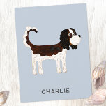 Cavalier King Charles Spaniel Dog Personalised Postcard<br><div class="desc">Cute Tricolor Cavalier King Charles Spaniel dog design to bring a smile to any animal lover.  Original art by Nic Squirrell. Change the name or text to customise.</div>