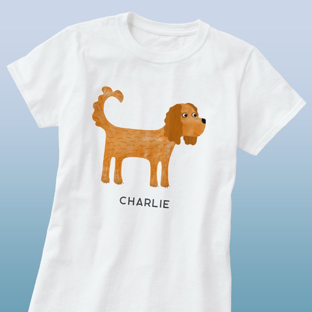 Cavalier King Charles Spaniel Dog Personalised T-Shirt (Fun Cavalier King Charles Spaniel dog personalized custom name t-shirt)