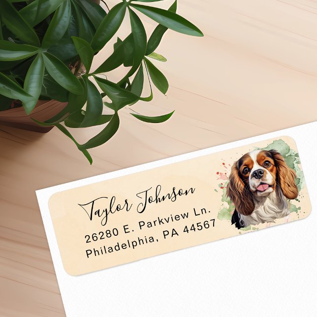 Cavalier King Charles Spaniel Dog Return Address (Creator Uploaded)