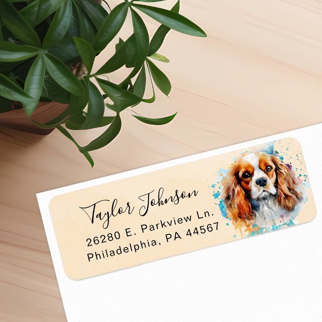 Cavalier King Charles Spaniel Dog Return Address (Creator Uploaded)