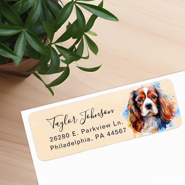 Cavalier King Charles Spaniel Dog Return Address (Creator Uploaded)