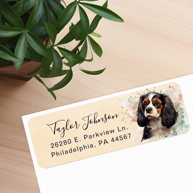 Cavalier King Charles Spaniel Dog Return Address (Creator Uploaded)