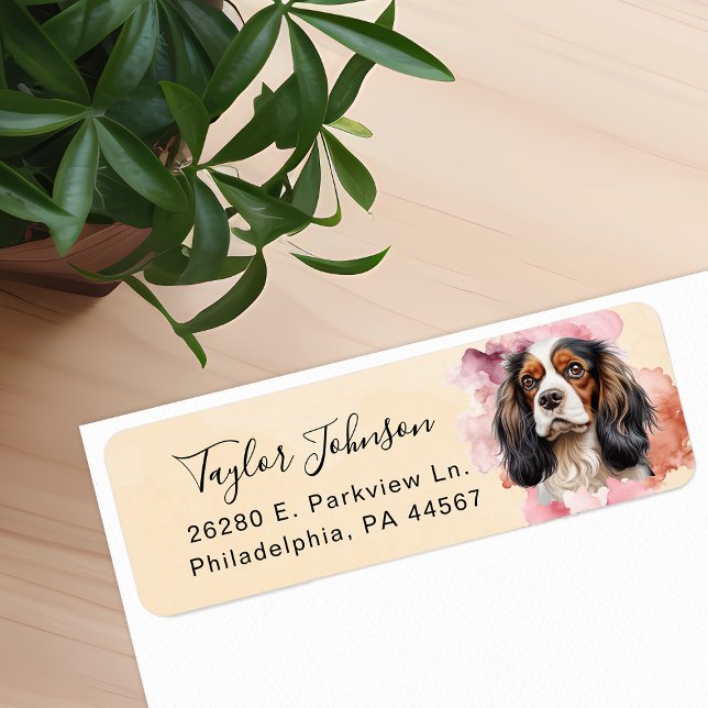 Cavalier King Charles Spaniel Dog Return Address (Creator Uploaded)