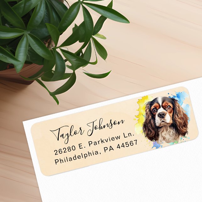 Cavalier King Charles Spaniel Dog Return Address (Creator Uploaded)