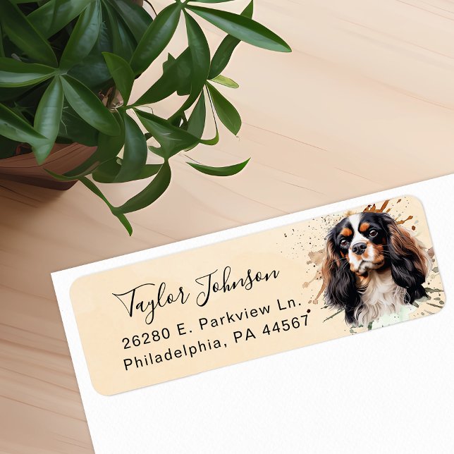 Cavalier King Charles Spaniel Dog Return Address (Creator Uploaded)