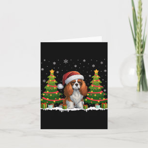 Cavalier King Charles Spaniel Dog Santa Christmas  Card