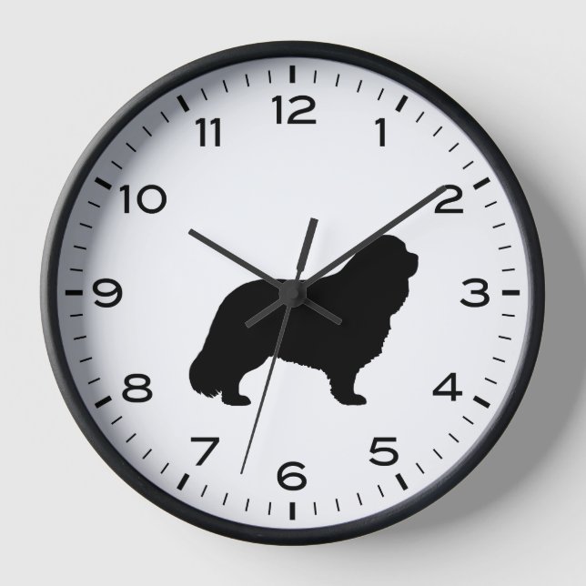 Cavalier King Charles Spaniel Dog Silhouette Clock (Front)