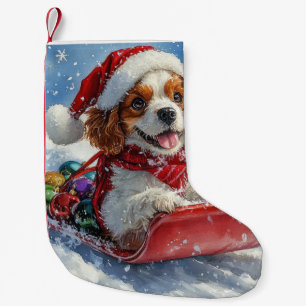 Cavalier King Charles Spaniel Dog Sledge Christmas Small Christmas Stocking