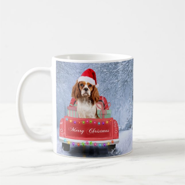 Cavalier King Charles Spaniel Dog Snow christmas Coffee Mug (Left)