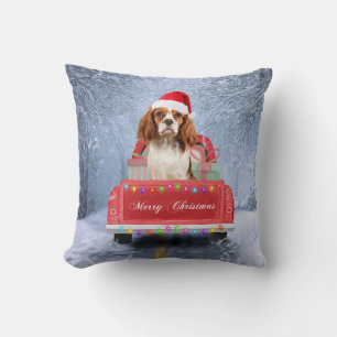 Cavalier King Charles Spaniel Dog Snow christmas Cushion