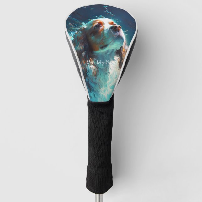 Cavalier King Charles Spaniel dog swimming 002 Golf Head Cover (Front)